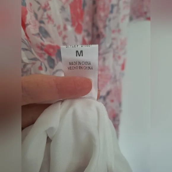 Floral Print Long Sleeve Dress Spring Easter Dress Size M - Picture 11 of 13